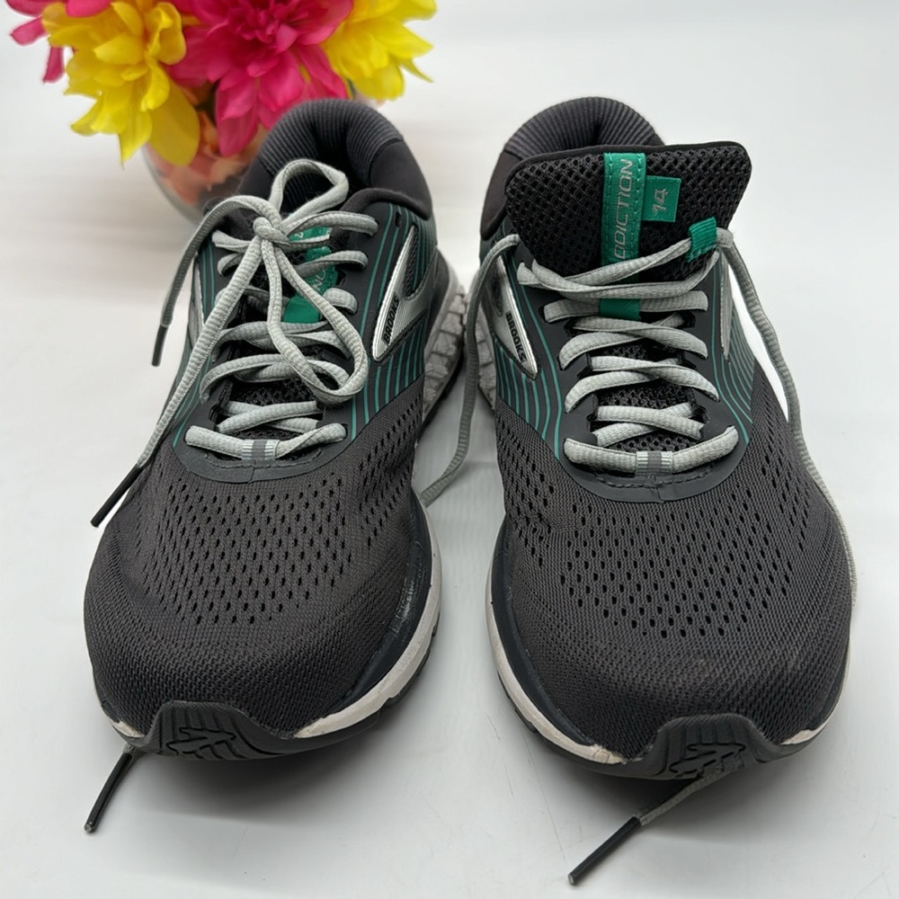 Brooks Addiction 14 Gray Teal Men's Running Shoes Size 10 BRK6427 - Picture 7 of 8
